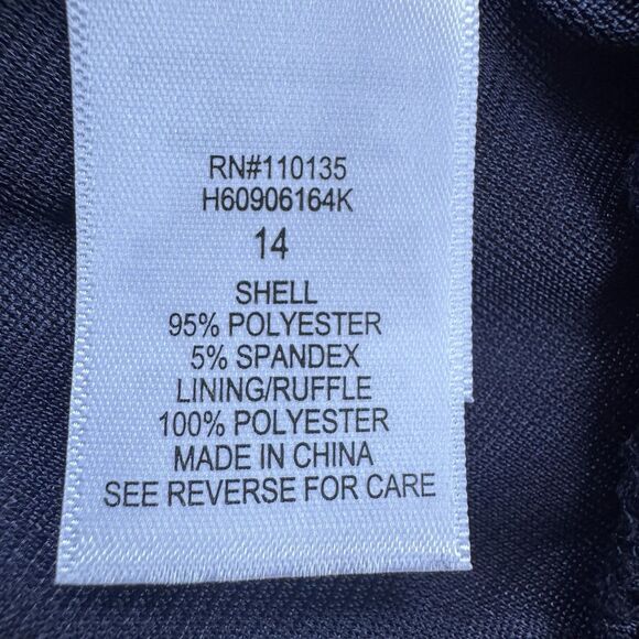 Knitworks Navy Floral Print Dress For Girls 14 or Women Size S with Pearls - Picture 7 of 14